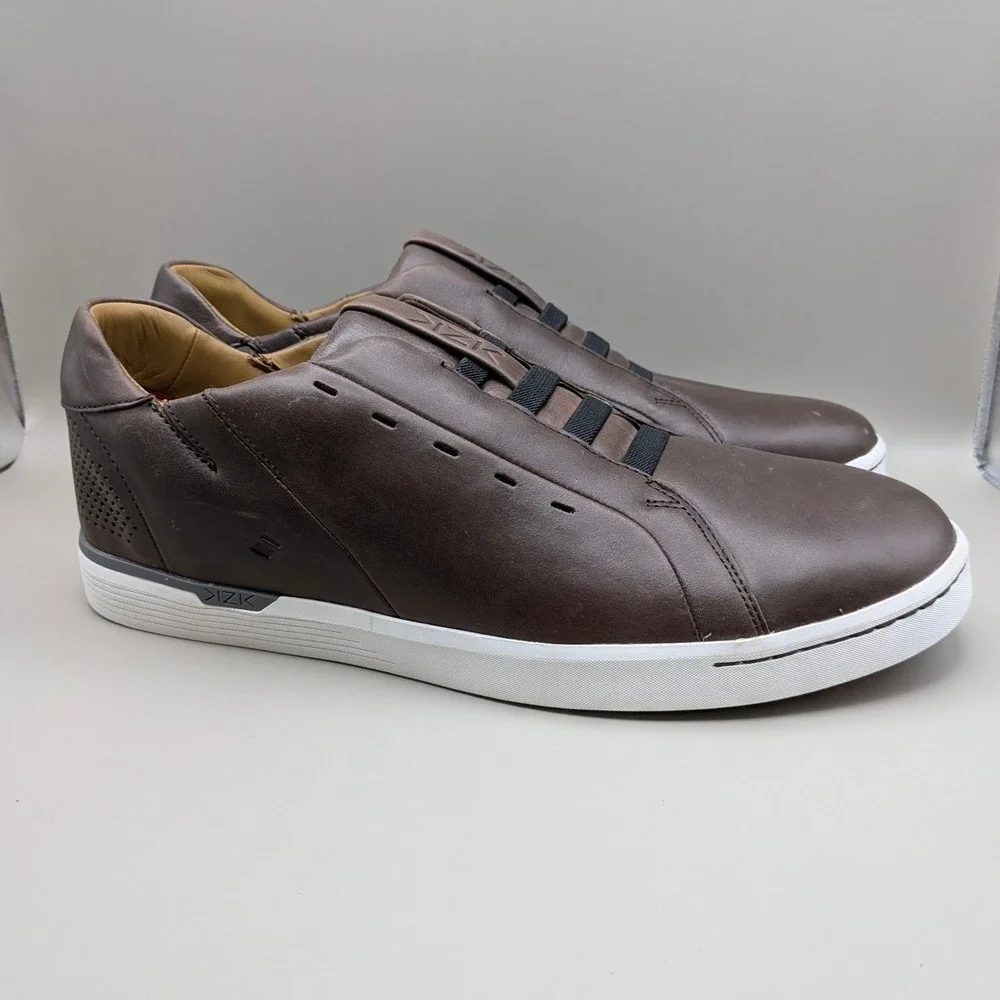 Kizik Cairo Mahogany Brown Leather Hands Free Slip On Sneakers M0201CB Mens 12M